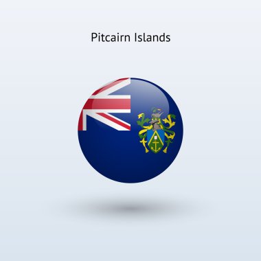 Pitcairn Adaları bayrağı yuvarlak. vektör çizim.