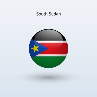 Güney sudan bayrağı yuvarlak. vektör çizim.
