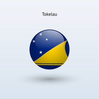 Tokelau bayrak yuvarlak. vektör çizim.