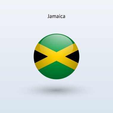 Jamaica ronde vlag. vectorillustratie.