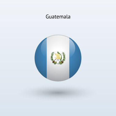 Guatemala bayrağı yuvarlak. vektör çizim.