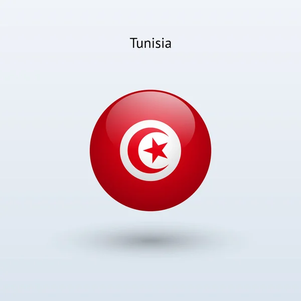 Drapeau rond Tunisie. Illustration vectorielle . — Image vectorielle