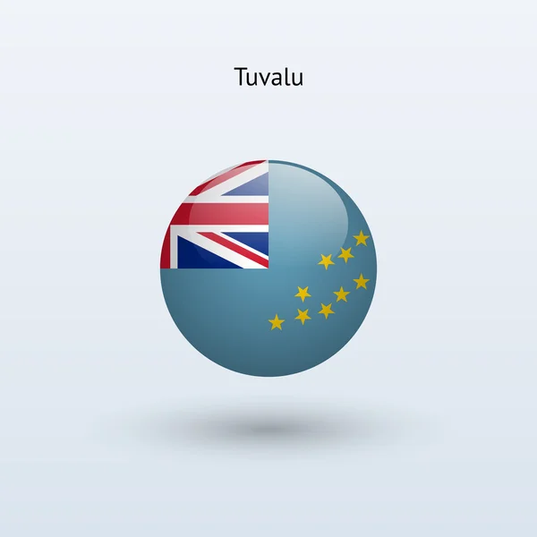 Drapeau rond Tuvalu. Illustration vectorielle . — Image vectorielle