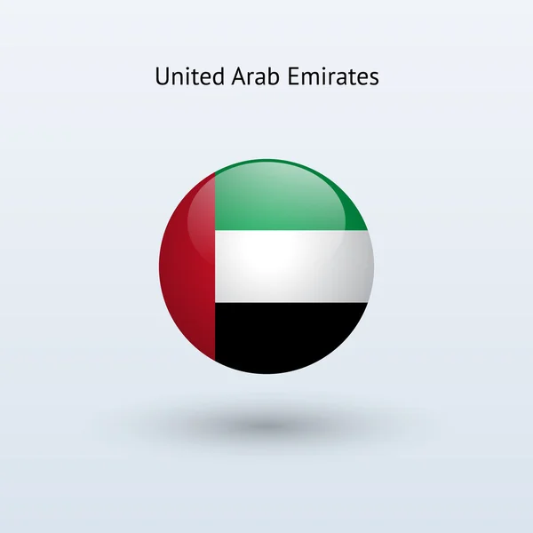 United Arab Emirates round flag. Vector illustration. — Stok Vektör