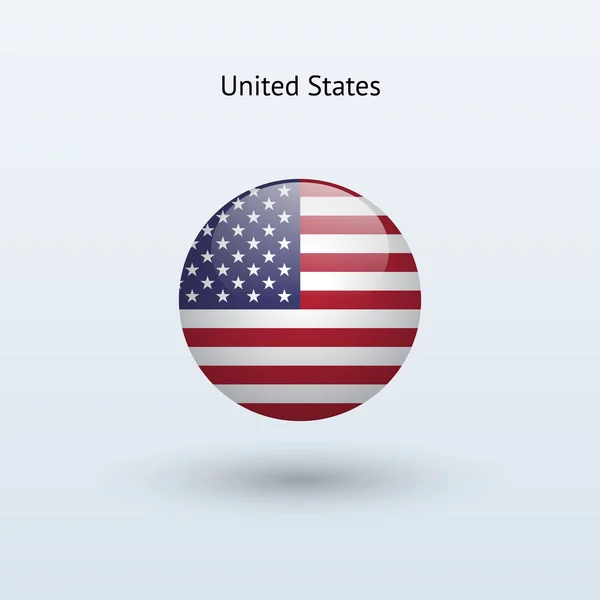 Bandera redonda de Estados Unidos. Ilustración vectorial . — Vector de stock