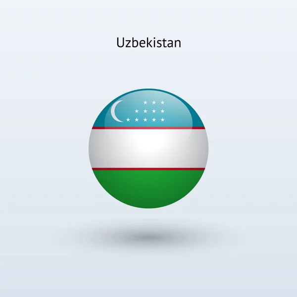 Bandiera rotonda dell'Uzbekistan. Illustrazione vettoriale . — Vettoriale Stock