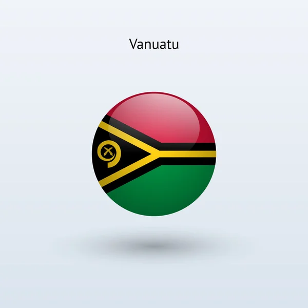Vanuatu bandiera rotonda. Illustrazione vettoriale . — Vettoriale Stock