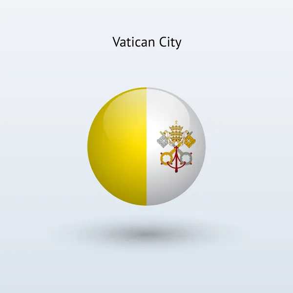 Bandeira redonda da Cidade do Vaticano. Ilustração vetorial . — Vetor de Stock