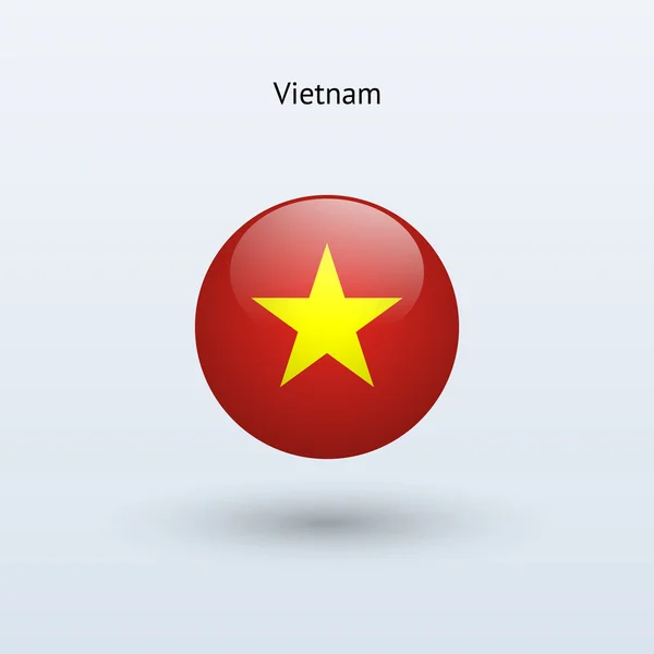 Bendera bulat Vietnam. Ilustrasi vektor . - Stok Vektor