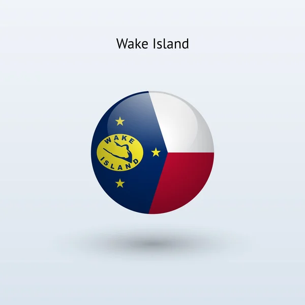 Bandera redonda de Wake Island. Ilustración vectorial . — Vector de stock