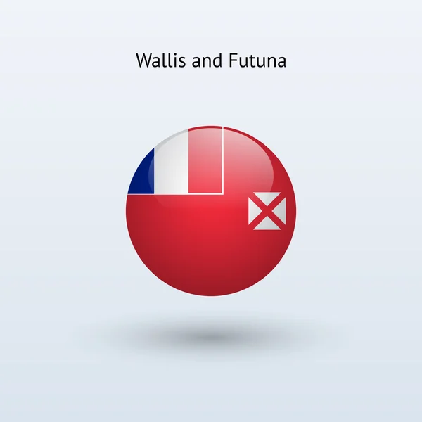 Bandera redonda Wallis y Futuna. Ilustración vectorial . — Archivo Imágenes Vectoriales