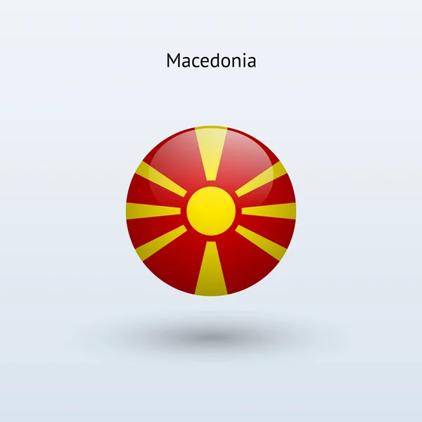 Bandera redonda Macedonia. Ilustración vectorial . — Vector de stock