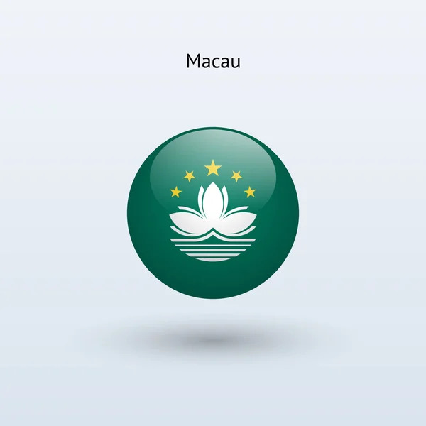 Bandera redonda de Macao. Ilustración vectorial . — Vector de stock