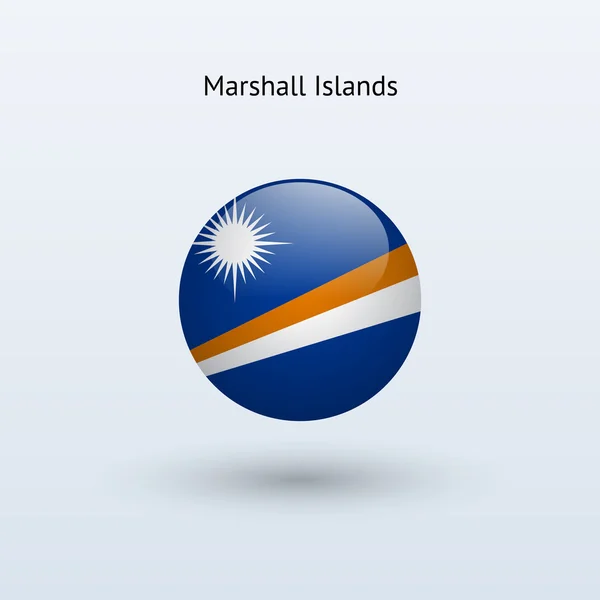 Bandera redonda de las Islas Marshall. Ilustración vectorial . — Vector de stock