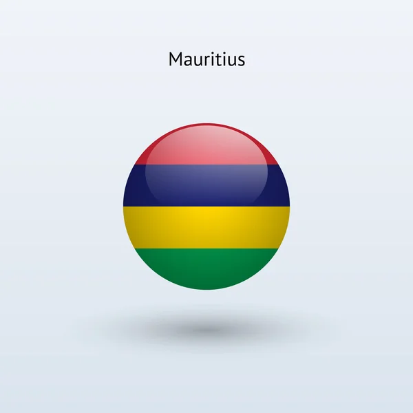 Mauritius bandiera rotonda. Illustrazione vettoriale . — Vettoriale Stock