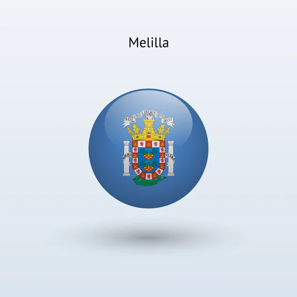 Melilla round flag. Vector illustration. — Stock Vector