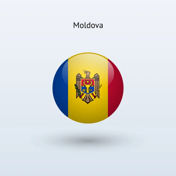 Bandera redonda de Moldova. Ilustración vectorial . — Archivo Imágenes Vectoriales