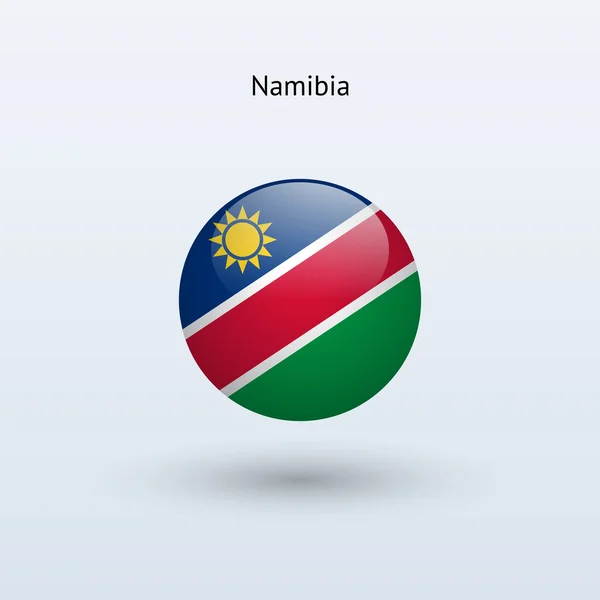 Bandera redonda de Namibia. Ilustración vectorial . — Vector de stock