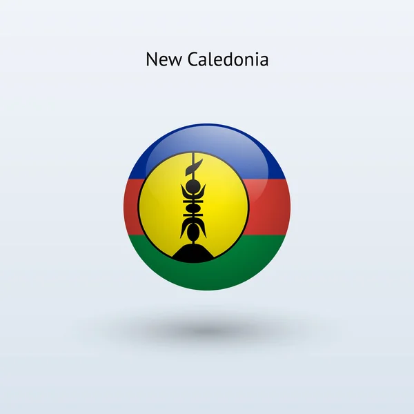 New Caledonia round flag. Vector illustration. — Stock Vector