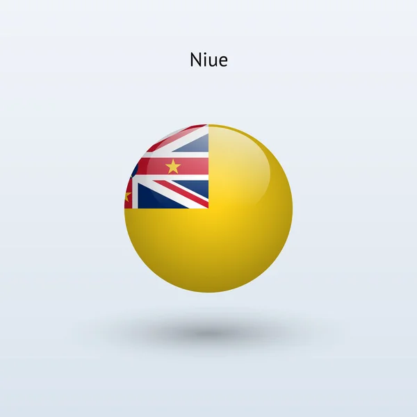 Niue bayrak yuvarlak. vektör çizim. — Stok Vektör