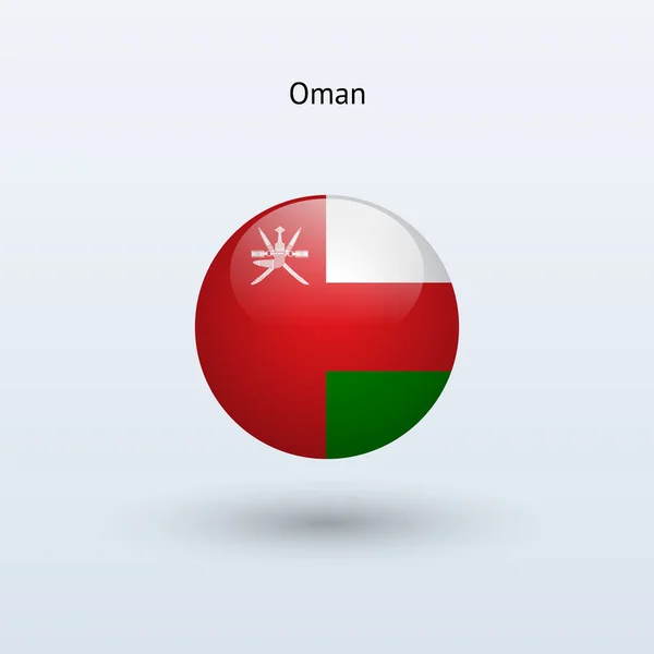 Bandera redonda de Omán. Ilustración vectorial . — Vector de stock