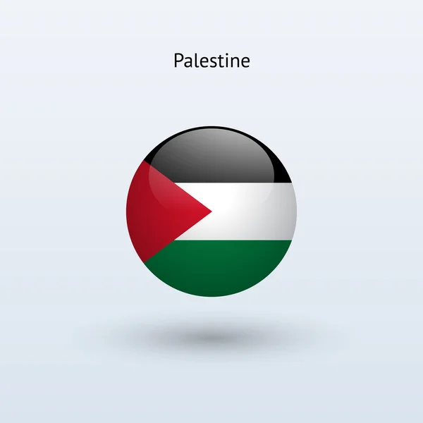 Bandera redonda Palestina. Ilustración vectorial . — Archivo Imágenes Vectoriales