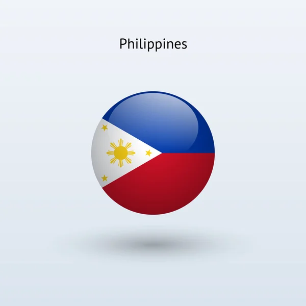 フィリピンの旗をラウンドします。ベクトル イラスト. — ストックベクタ