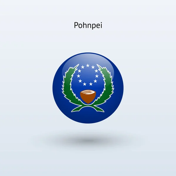 Pohnpei bandiera rotonda. Illustrazione vettoriale . — Vettoriale Stock