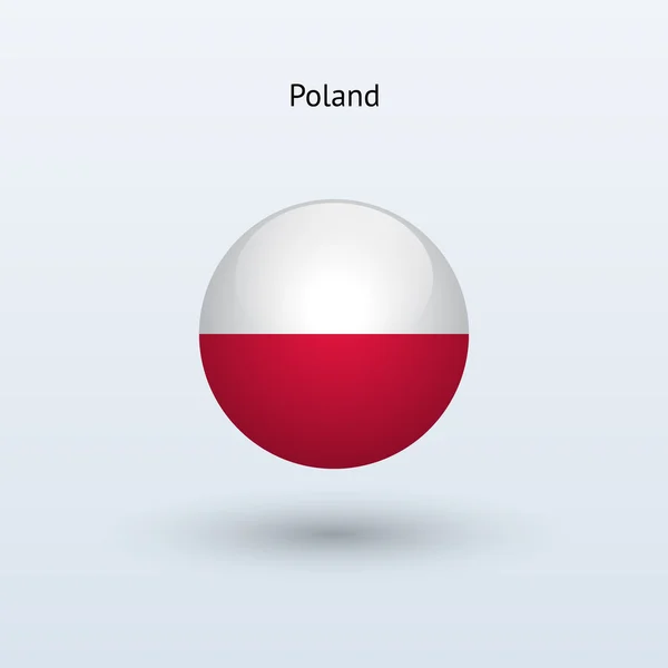 Polonya bayrağı yuvarlak. vektör çizim. — Stok Vektör