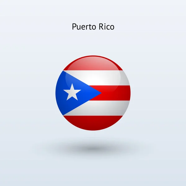 Bandera redonda de Puerto Rico. Ilustración vectorial . — Archivo Imágenes Vectoriales