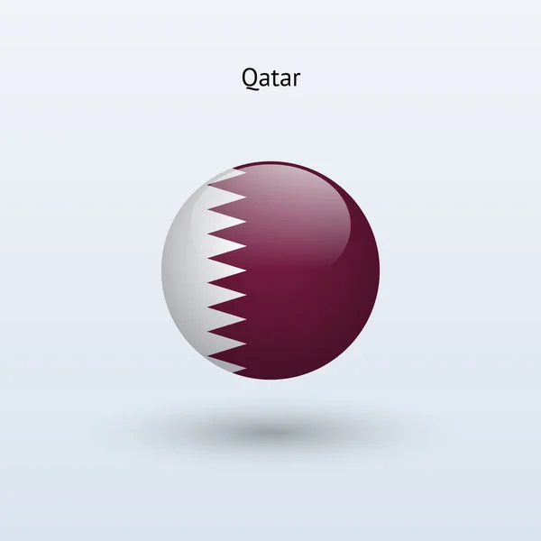 Qatar bandiera rotonda. Illustrazione vettoriale . — Vettoriale Stock