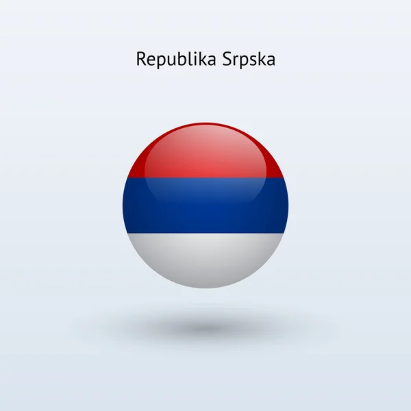 Bandera redonda de la República Srpska. Ilustración vectorial . — Vector de stock