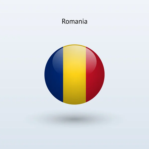 Drapeau rond Roumanie. Illustration vectorielle . — Image vectorielle