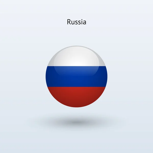 Rússia bandeira redonda. Ilustração vetorial . — Vetor de Stock