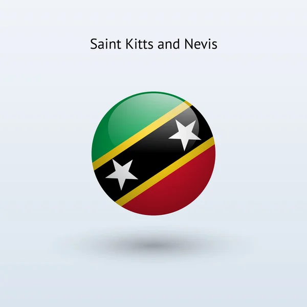 Bandiera rotonda Saint Kitts e Nevis . — Vettoriale Stock