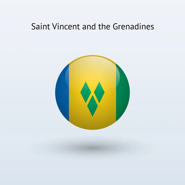 Saint Vincent and the Grenadines round flag. — Stock Vector
