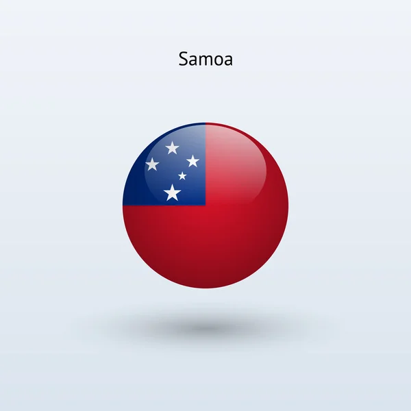 Bandeira redonda de Samoa. Ilustração vetorial . — Vetor de Stock