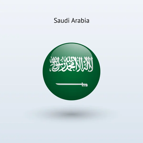Saudi arabia runde Fahne. Vektorillustration. — Stockvektor