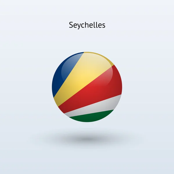 Seychelles bandiera rotonda. Illustrazione vettoriale . — Vettoriale Stock