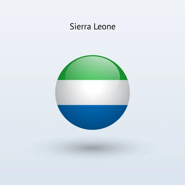 Bandera redonda de Sierra Leona. Ilustración vectorial . — Vector de stock