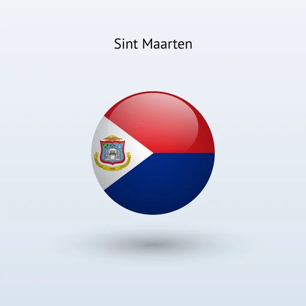 Sint Maarten round flag. Vector illustration. — Stock Vector