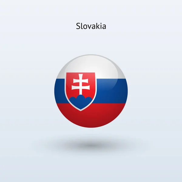 Slovakia round flag. Vector illustration. — Stock Vector