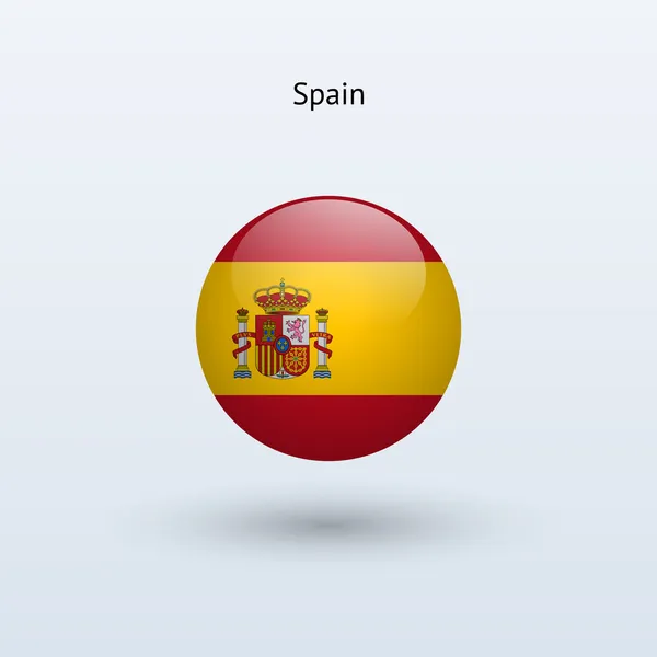 Spain round flag. Vector illustration. — Stock Vector