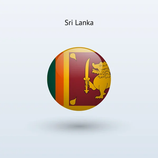 Bandeira redonda do Sri Lanka. Ilustração vetorial . — Vetor de Stock