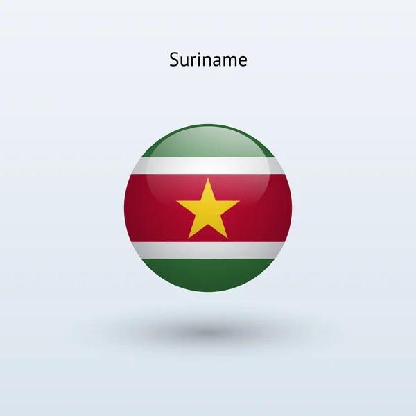 Bandeira redonda do Suriname. Ilustração vetorial . — Vetor de Stock