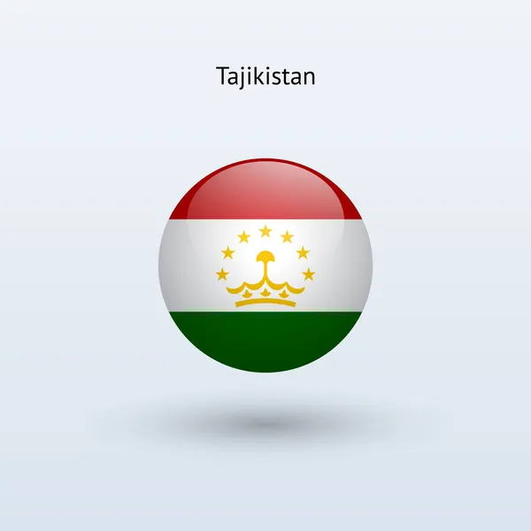 Tajiquistão bandeira redonda. Ilustração vetorial . — Vetor de Stock