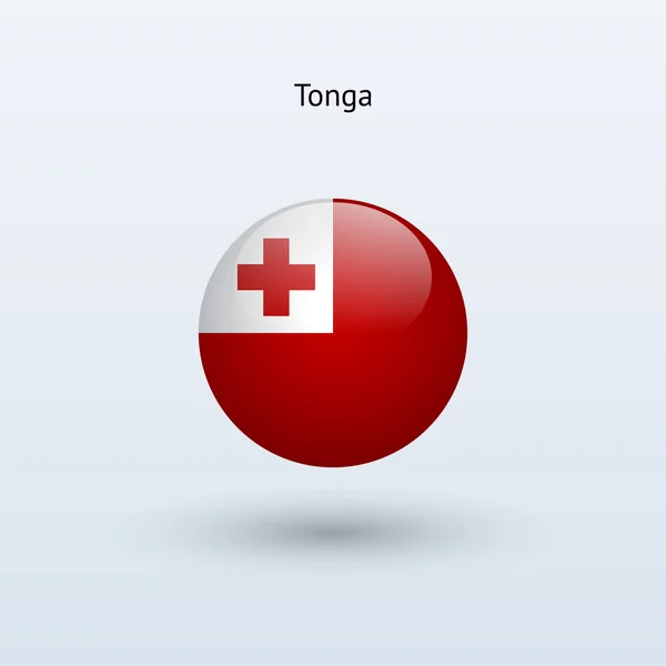 Tonga bandera redonda. Ilustración vectorial . — Vector de stock
