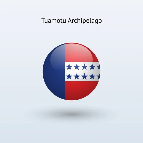 Tuamotu Archipelago round flag. — Stock Vector