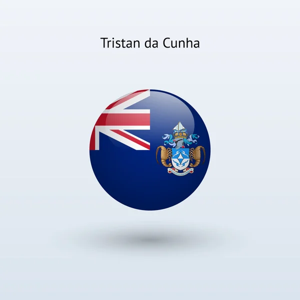 Tristan da cunha bayrak yuvarlak. vektör çizim. — Stok Vektör