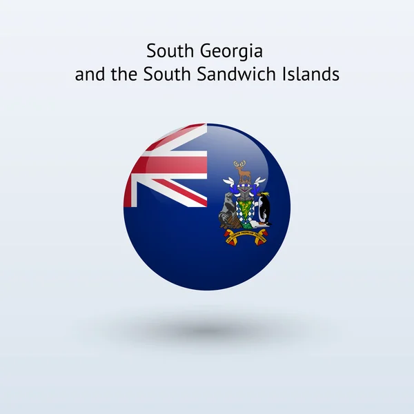 Georgia del Sur e Islas Sandwich bandera redonda . — Vector de stock